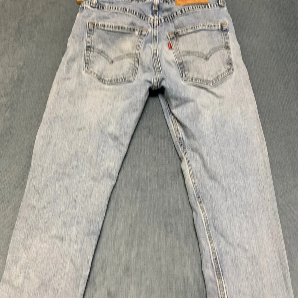 Levi's 512 Slim Taper Fit Jeans Mens 28x30 Blue Denim Light Wash Distressed